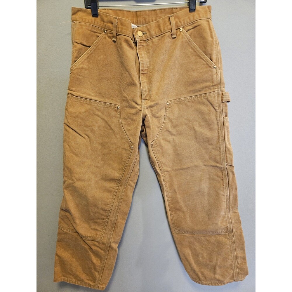 Vintage Carhartt B01 BRN Double Knee Carpenter Pants 36x30 Made in USA Duck Canv